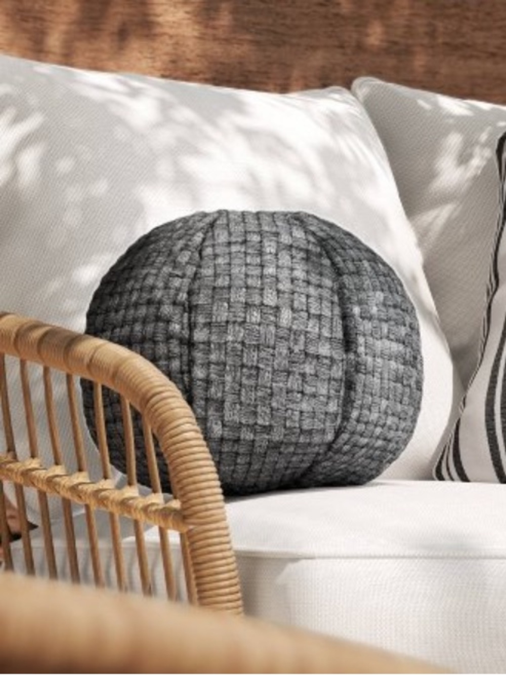 NEW Threshold 11” Gray Spherical Accent Pillow